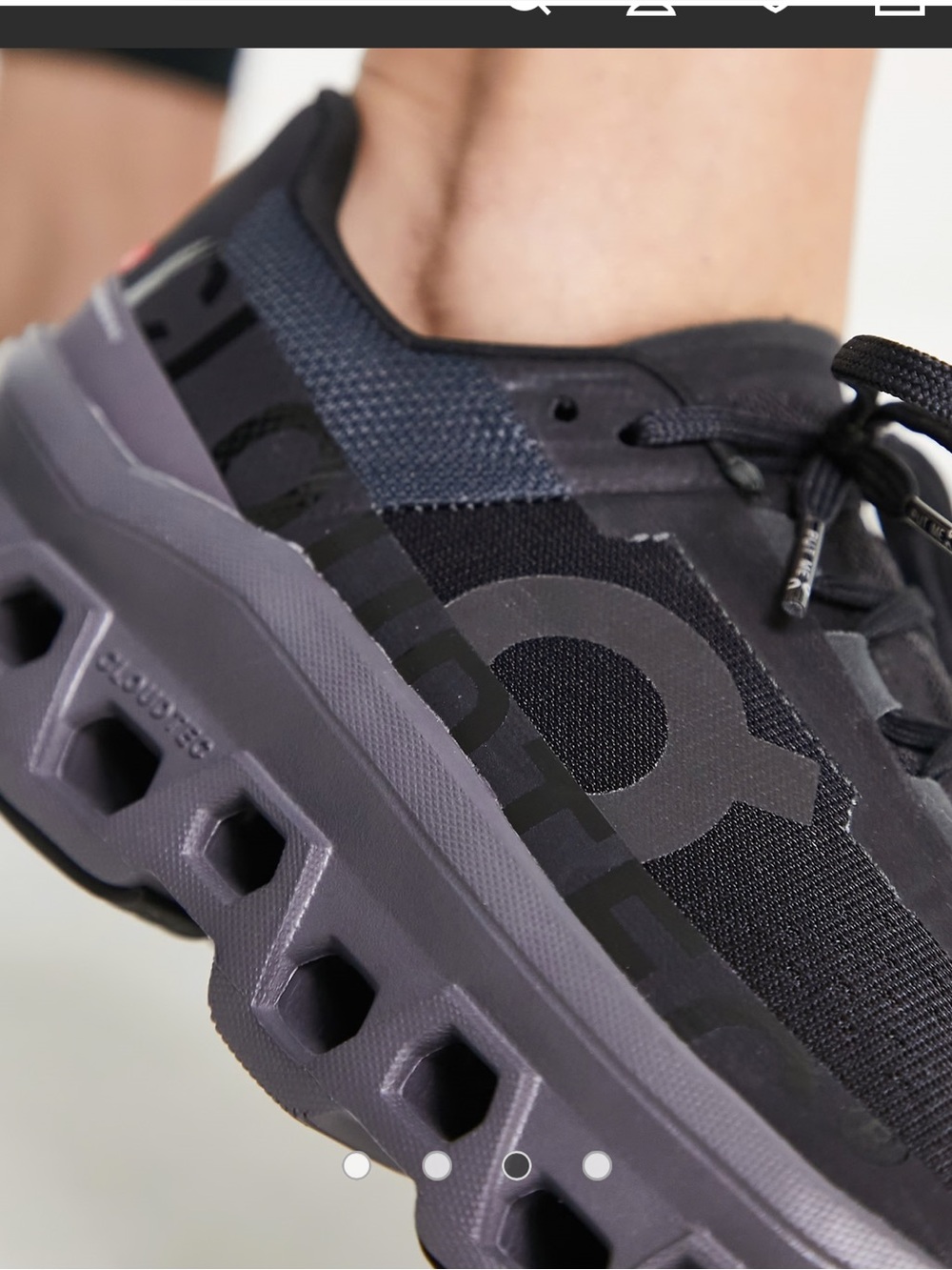 ON Cloudmonster running trainers in triple black wine size 8 gently used - Picture 4 of 16